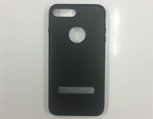 Накладка кажаная HOCO для iPhone 7 Plus Simple Series Pago Bracket Cover черная
