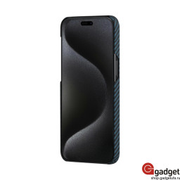 Накладка Pitaka MagEZ Case 4 для iPhone 15 Pro черно-синяя фото купить уфа