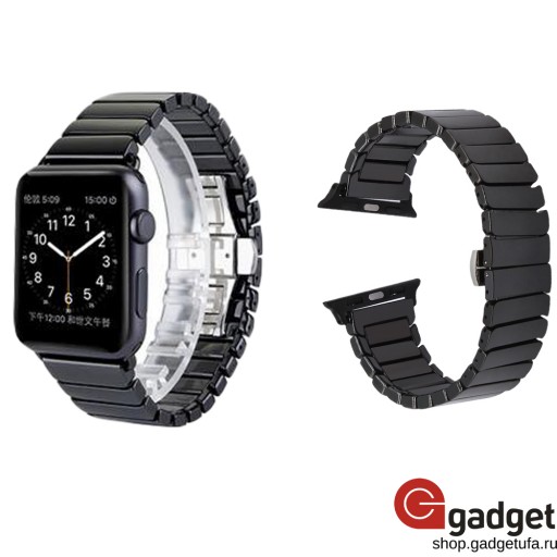 Блочный браслет для Apple Watch 38/40mm керамический черный