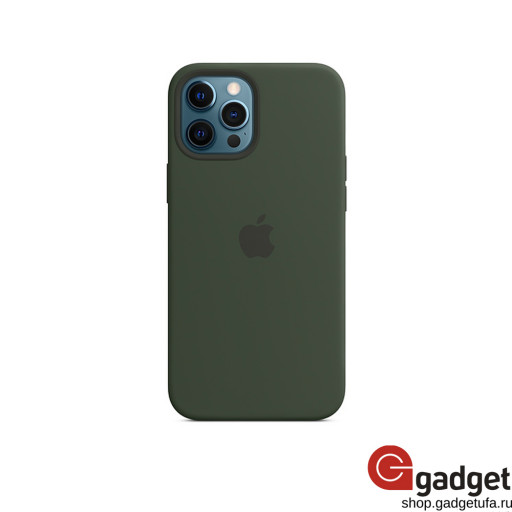Оригинальный силиконовый чехол MagSafe для iPhone 12 Pro Max кипрский зелёный