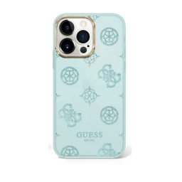 Накладка Guess для iPhone 14 Pro PC/TPU Peony glitter Electroplated camera бирюзовая купить в Уфе