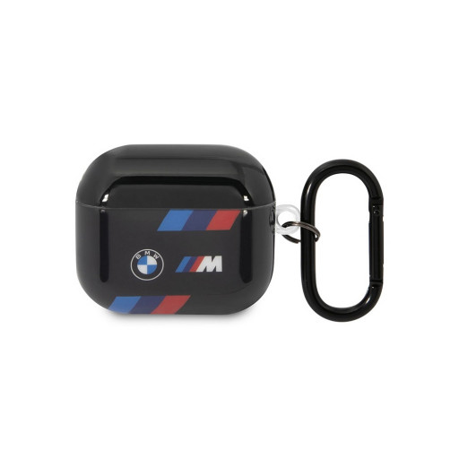 Чехол BMW для Airpods 3 M-Collection TPU Tricolor stripes Black