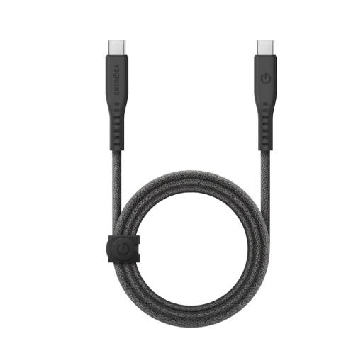Кабель EnergEA FLOW USB-C to USB-C PD240W 5A Nanoweave Magnetic tie Black 1.5m