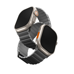 Ремешок Uniq для Apple Watch 49/45/44/42mm Revix Premium Ed. Leather/Silicone Charcoal/Ash Grey купить в Уфе
