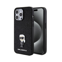 Накладка Lagerfeld для iPhone 15 Pro Fixed glitters NFT Karl Ikonik Metal pin Black купить в Уфе