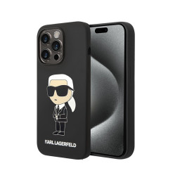 Накладка Lagerfeld для iPhone 15 Pro Liquid silicone NFT Karl Ikonik Black купить в Уфе