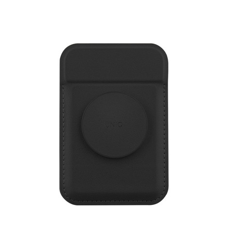 Чехол-бумажник UNIQ с функцией стенда FLIXA Magnetic card holder Pop-out Grip-stand Jet Black