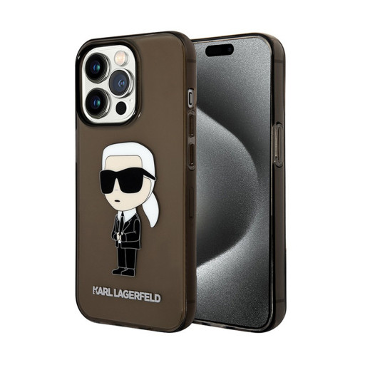 Накладка Lagerfeld для iPhone 15 Pro PC/TPU NFT Karl Ikonik Translucent Black