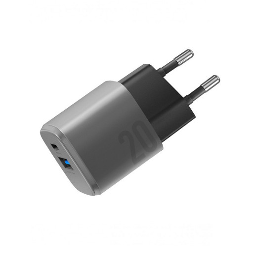 Сетевое зарядное устройство EnergEA Ampcharge GaN20 USB-C PD20+USB-A QC18 20W