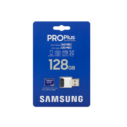 Карта памяти Samsung Pro Plus microSDXC 128GB UHS-I Class 10 R/W 160/120 МБ/с + USB SD reader купить в Уфе