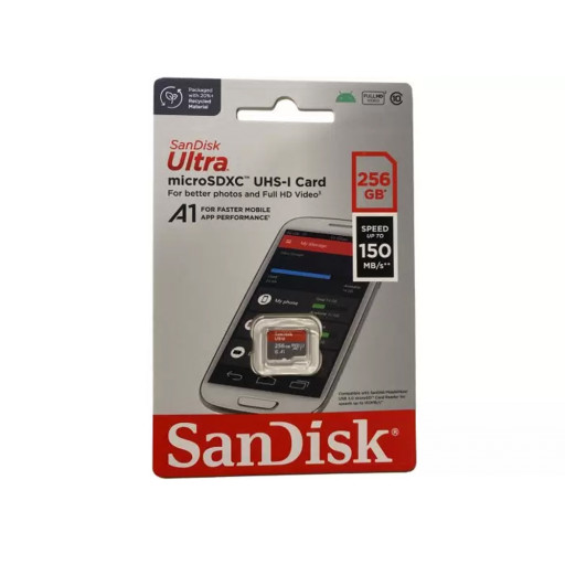 Карта памяти SanDisk Ultra microSDXC 256 ГБ Class 10, UHS-1 U1, A1, R 150 МБ/с