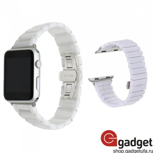 Блочный браслет для Apple Watch 42/44mm керамический белый