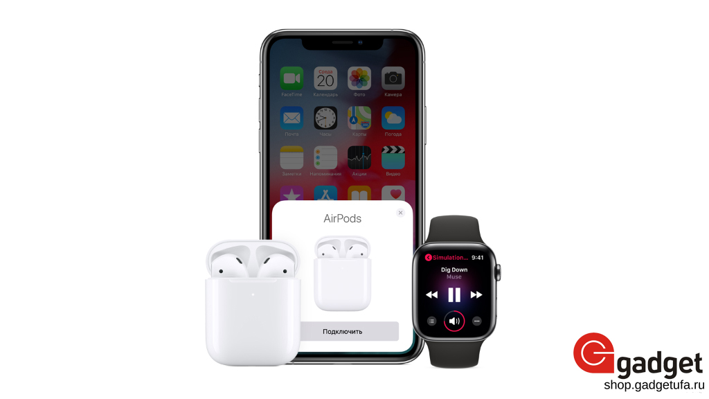 airpods 2 с iPhone И Apple watch, купить в уфе, apple airpods, airpods купить, предзаказ apple airpods 2, купить беспроводный наушники, беспроводные наушники уфа