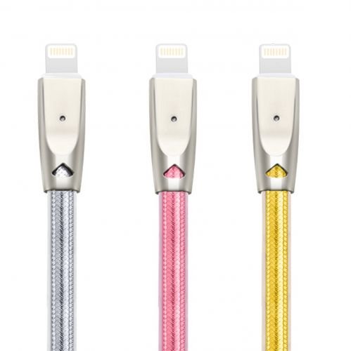 USB кабель HOCO Zinc Alloy Jelly Knitted Lightning U9 1.2m Gold