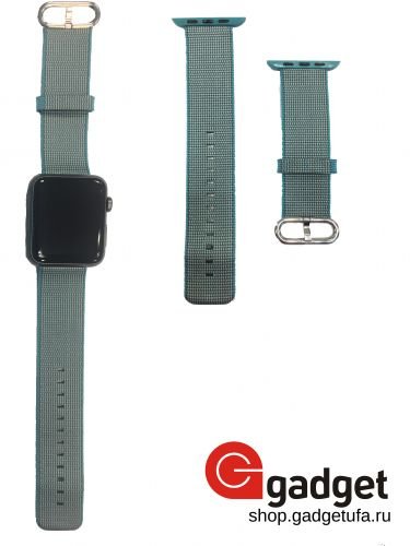 Ремешок из плетёного нейлона для Apple Watch 42mm темно-зеленый