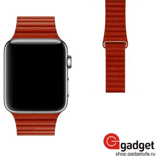 Кожаный ремешок магнитный для Apple watch 38mm красный