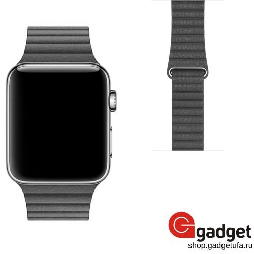 Кожаный ремешок магнитный для Apple watch 38mm серый