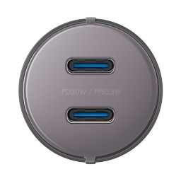 Автомобильное зарядное устройство Energea Alu drive D60, 2 USB-C PD/PPS (total 66W) Aluminium Gunmet фото купить уфа
