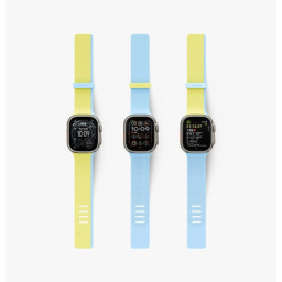 Ремешок Uniq для Apple Watch 49/45/44/42mm Revix Premium Ed. Leather/Silicone Canary Yellow/Ivory фото купить уфа