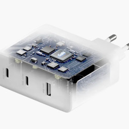 Сетевое зарядное устройство uBear Motion Wall Charger 140W 2xUSB-C, USB-A белое фото купить уфа