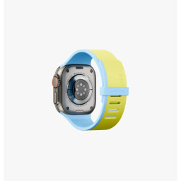 Ремешок Uniq для Apple Watch 49/45/44/42mm Revix Premium Ed. Leather/Silicone Canary Yellow/Ivory фото купить уфа