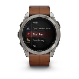 Garmin Fenix 8 51mm Amoled Sapphire Titanium and brown leather strap фото купить уфа