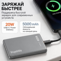 Внешний аккумулятор Blupebble CorePod Go 5000mAh Gray фото купить уфа