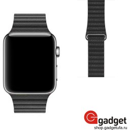 Кожаный ремешок магнитный для Apple watch 38/40mm черный купить в Уфе