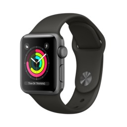Часы Apple Watch Series 3 38 мм, корпус из алюминия цвета «серый космос», спортивный ремешок серого цвета купить в Уфе