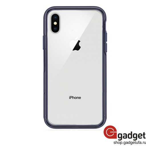 Накладка с бампером для iPhone X/Xs синяя