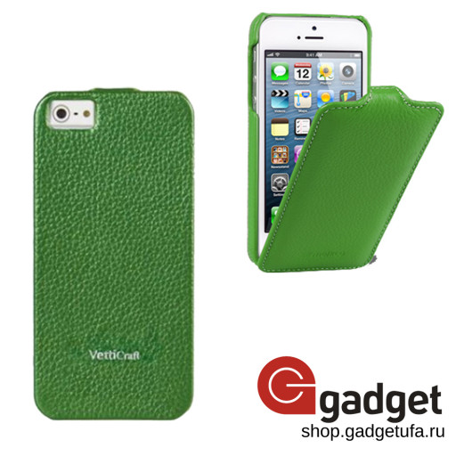 Чехол-книжка Vetti Craft Slimflip Normal Series для iPhone 5/5s/SE зеленый
