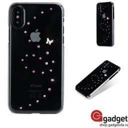 Накладка Bling My Thing для iPhone X/Xs с кристаллами Swarovski Papillon Rose Sparkles пластиковая купить в Уфе