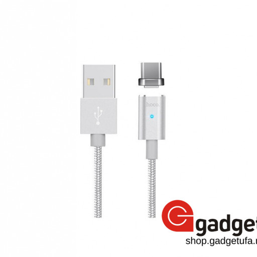 Магнитный USB кабель Hoco U16 Type-C magnetic adsorpiton 1,2m серебристый