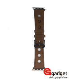 Кожаный ремешок Fashion Watch Band для Apple Watch 42/44mm коричневый купить в Уфе