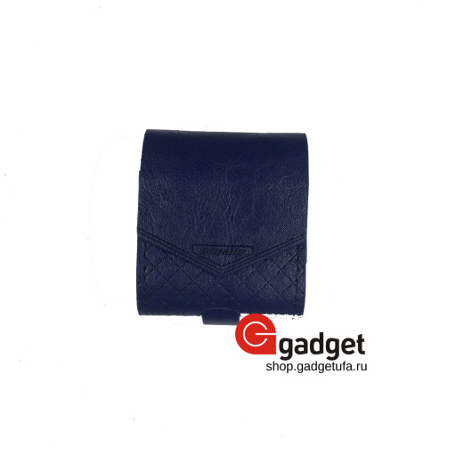 Кожаный чехол для AirPods Case Protective синий