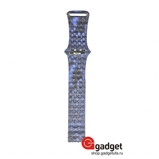 Ремешок idea для Apple Watch 38/40mm магнитный кожа змеи голубой