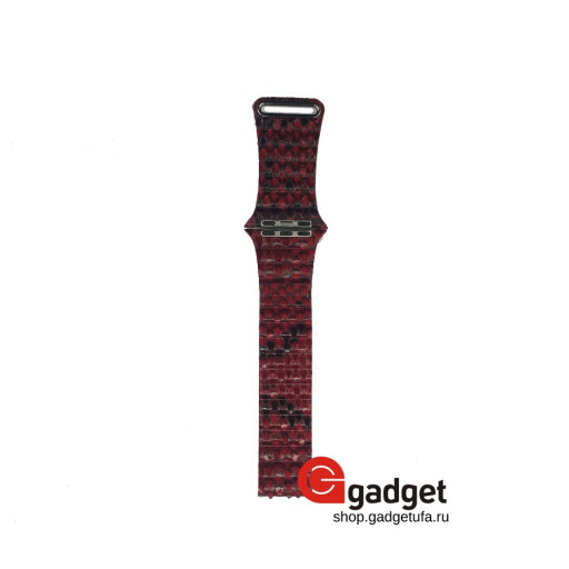 Ремешок idea для Apple Watch 38/40mm магнитный кожа змеи красный
