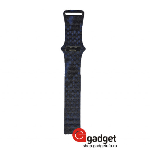 Ремешок idea для Apple Watch 42/44mm магнитный кожа змеи синий