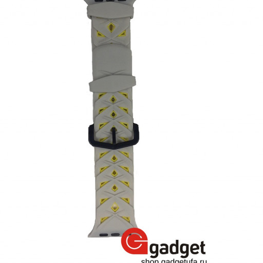 Силиконовый ремешок Fashion Watch Band для Apple Watch 38/40mm белый/желтый