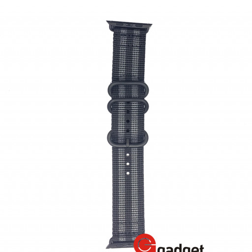 Тканевый ремешок Fashion Watch Band для Apple Watch 38/40mm черный с серой полоской