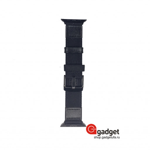 Тканевый ремешок Fashion Watch Band для Apple Watch 42/44mm с кожаной вставкой черный