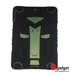 Чехол противоударный Transformers для iPad 2017/2018 черный с зеленой подставкой купить в Уфе