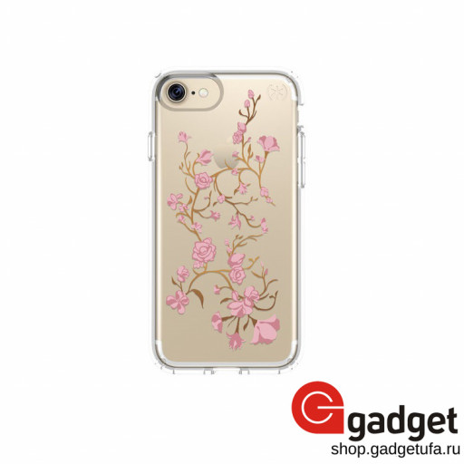 Накладка Speck Presidio Clear + Print Golden Blossoms для iPhone 7/8 силиконовая с рисунком