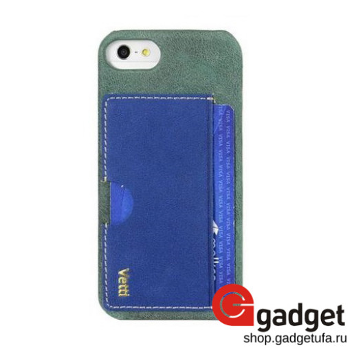 Накладка Vetti Craft для iPhone 5/5s Prestige Card Holder Black/Vintage Shine Blue