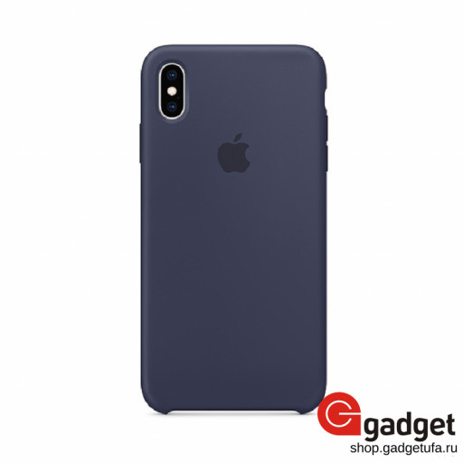Накладка Apple silicone case для iPhone XS Max темно-синяя