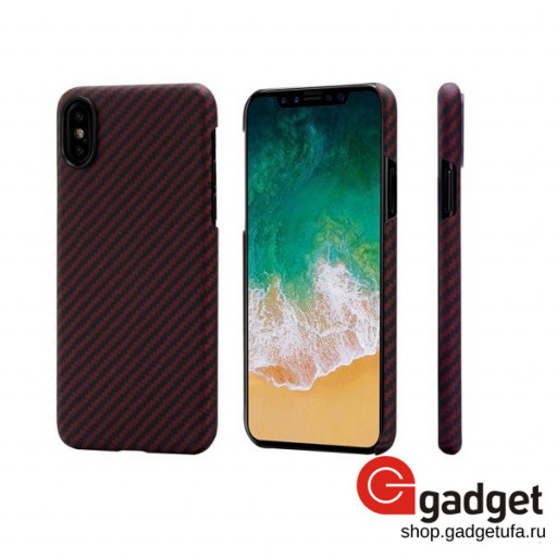 Накладка Pitaka MagCase для iPhone X/Xs черно-красная в полоску