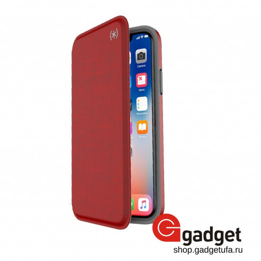 Чехол-книжка для iPhone XR Speck Presidio Folio полиуретановая красная