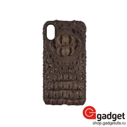Накладка для iPhone X/Xs Idea кожа крокодила Premium вид 1 коричневая купить в Уфе