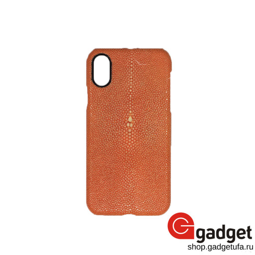 Накладка для iPhone X/Xs Idea кожа ската оранжевая