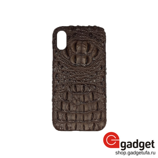 Накладка для iPhone XR Idea кожа крокодила Premium вид 1 коричневая